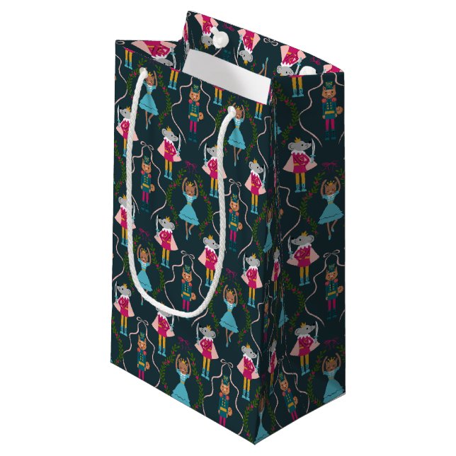 Petit Sac Cadeau Green Nutcracker Animaux Motifs (Devant Angle)