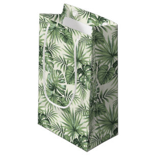 Petit Sac Cadeau Green Tropical Palm Feuille Motif