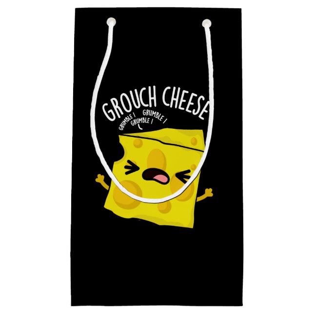 Petit Sac Cadeau Grou-cheese Funny Cheese Pun Dark BG (Devant)