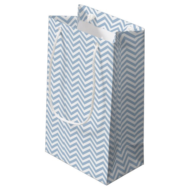 Petit Sac Cadeau Grunge bleu-clair Chevron texturisé (Dos Angle)