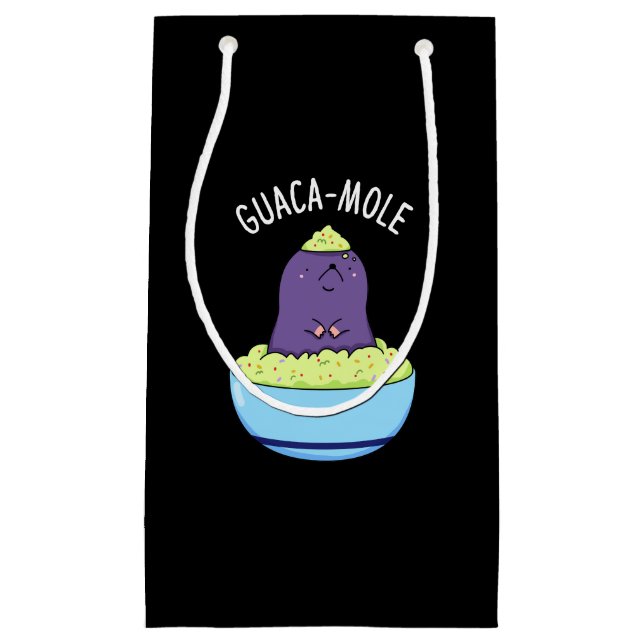 Petit Sac Cadeau Guacamole Funny Mole Dans Guacamole Dip Pun Dark B (Devant)