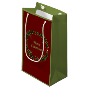 Petit Sac Cadeau Guirlande de Noël gothique personnalisée
