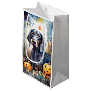 Petit Sac Cadeau Halloween Bluetick Coonhound avec la peur Citrouil