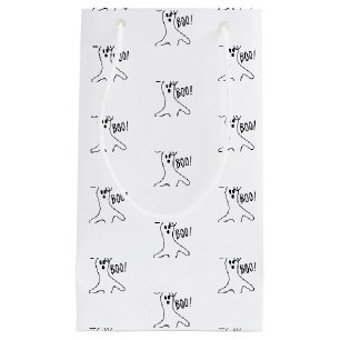 Petit Sac Cadeau Halloween fantôme noir et blanc motif faveurs