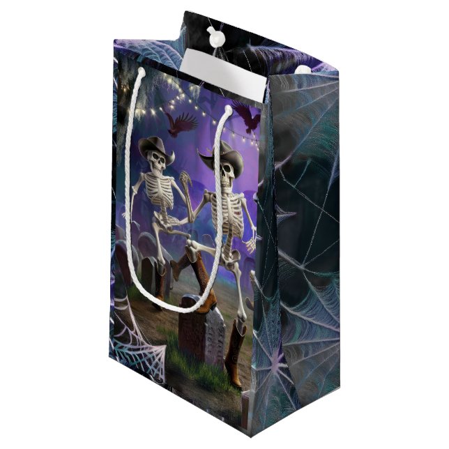 Petit Sac Cadeau Halloween Hoedown Throwdown, Skeletons dansants (Devant Angle)