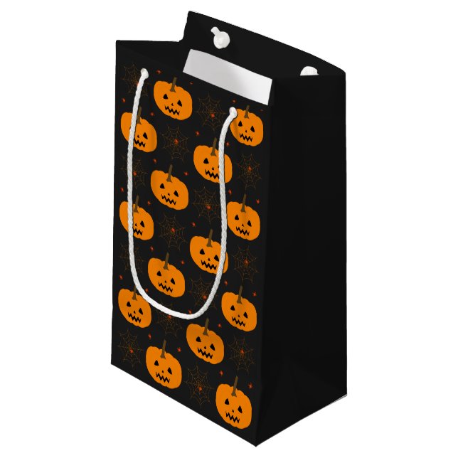 Petit Sac Cadeau Halloween Motif Citrouille Petit Cadeau (Devant Angle)
