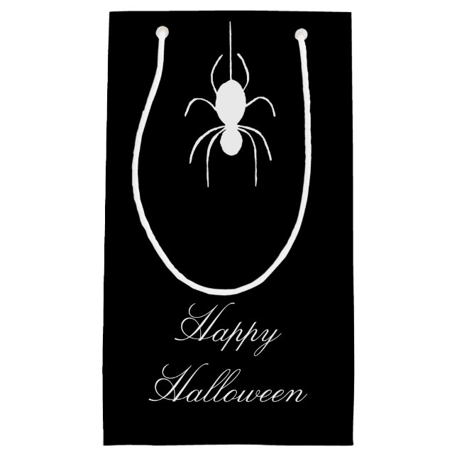 Petit Sac Cadeau Halloween Party mignonne Spider noir blanc (Devant)