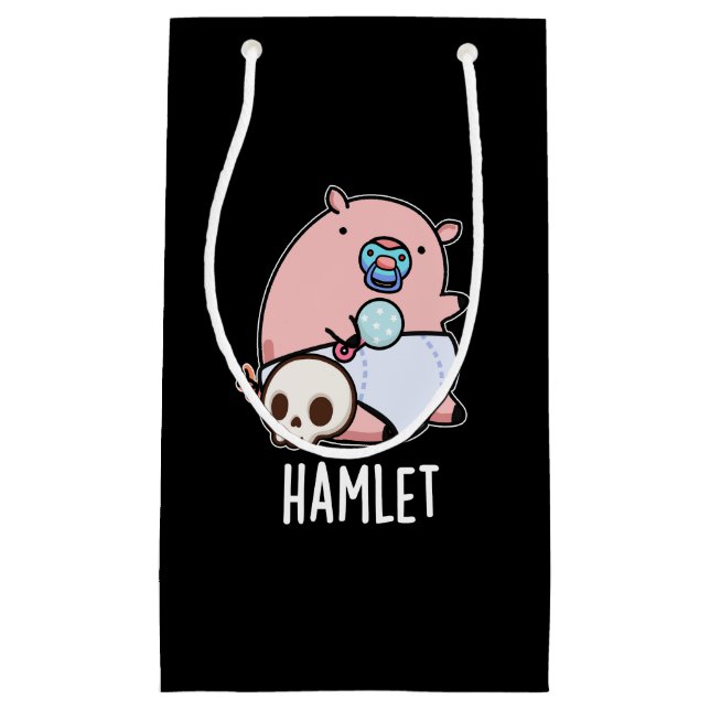 Petit Sac Cadeau Hamlet Funny Shakepear Baby Pig Pun Dark BG (Devant)