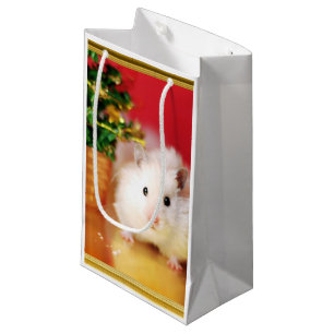 Petit Sac Cadeau Hamster Kokolinka avec l'arbre de Noël