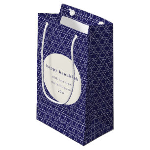 Petit Sac Cadeau Hanoukka Star Lines moderne Elégant bleu personnal