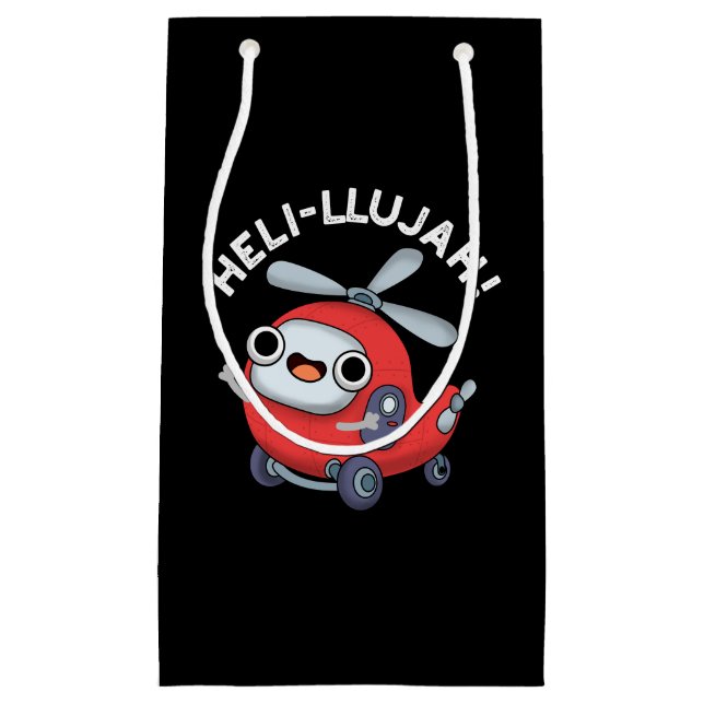 Petit Sac Cadeau Heli-llujah Funny Helicopter Pun Dark BG (Devant)
