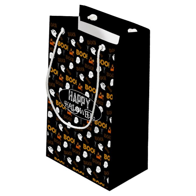 PETIT SAC CADEAU HEUREUX HALLOWEEN ÉFFRAYANTE CRAINTE HANTÉE (Dos Angle)