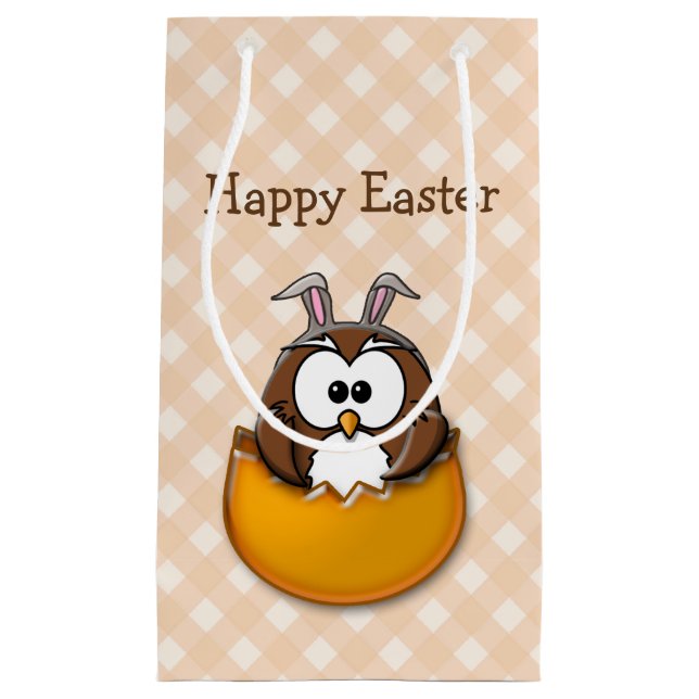 Petit Sac Cadeau hibou de Pâques - orange (Devant)