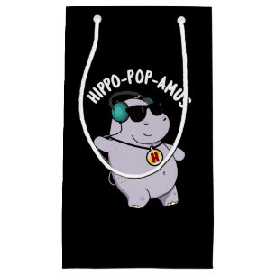 Petit Sac Cadeau Hippo-pop-amus Funny Pop Music Hippo Pun Dark BG