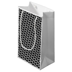 Petit Sac Cadeau Hockey Motif Black White Varsity Sports