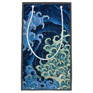 Petit Sac Cadeau Hokusai Vague féminine Océan Vintage