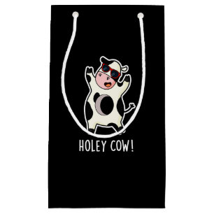 Petit Sac Cadeau Holey Cow Funny Animal Pun Dark BG