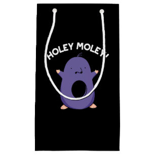 Petit Sac Cadeau Holey Moley Funny Mole Pun Dark BG
