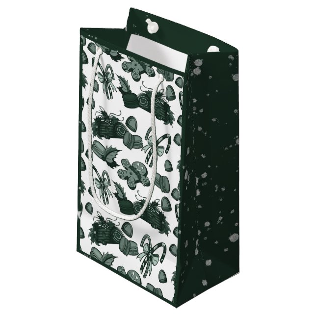 Petit Sac Cadeau Holiday Sweets- Pine (Solid) (Devant Angle)