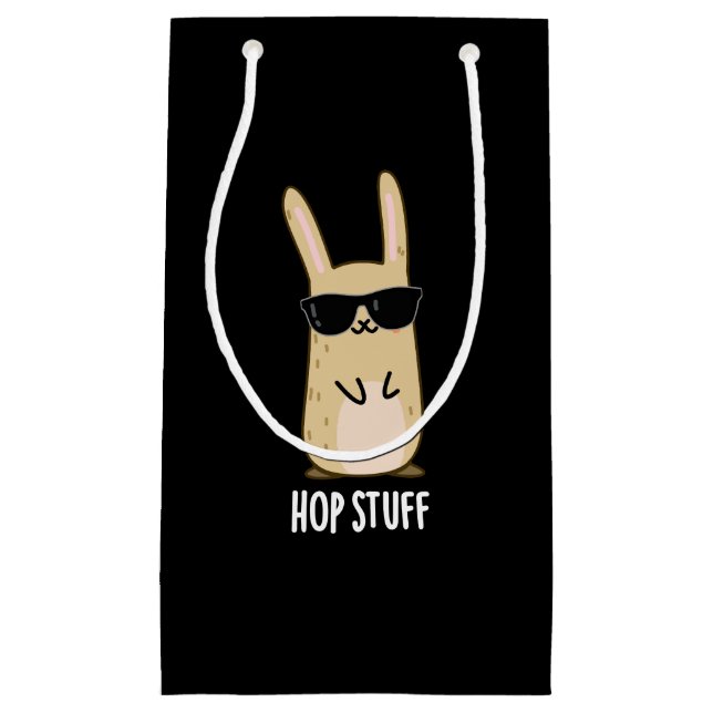 Petit Sac Cadeau Hop Stuff Funny Lapin Lapin Pun Dark BG (Devant)
