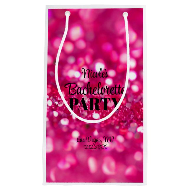 Petit Sac Cadeau Hot Parties scintillant rose moderne Glam Bachelor (Devant)
