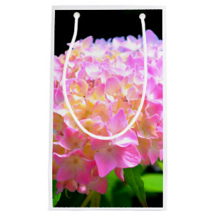 Petit Sac Cadeau Hydrangées rose violet orange