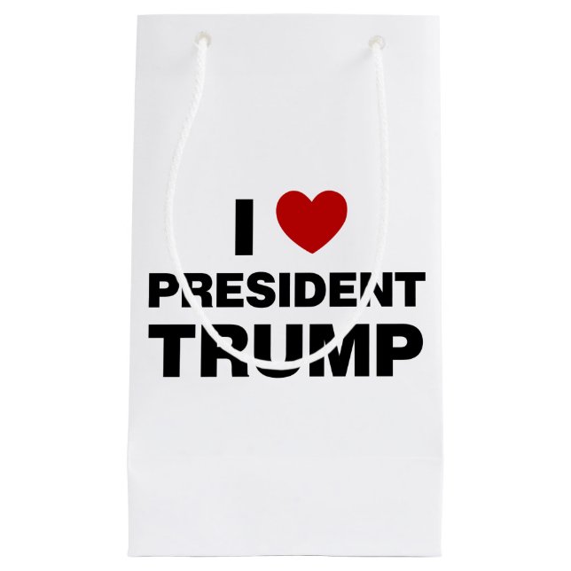 Petit Sac Cadeau I Love Président Trump Heart (Devant)