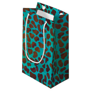 Petit Sac Cadeau Impression Brown et Turquoise dalmate