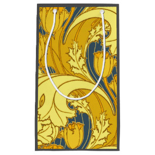 Petit Sac Cadeau Impression de motif de tulipe : Art nouveau bleu j