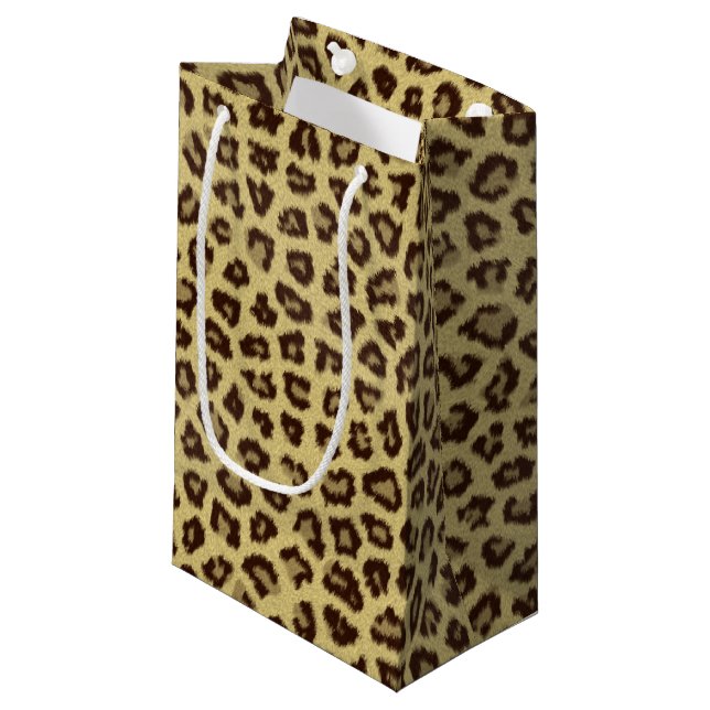 Petit Sac Cadeau Imprimer Leopard / Cheetah (Devant Angle)