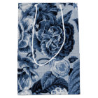 Indigo Blue Vintage Floral Toile No.1