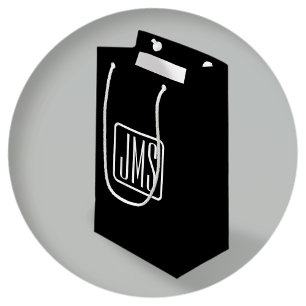 Petit Sac Cadeau Initiales monogrammes modernes   Noir & Blanc