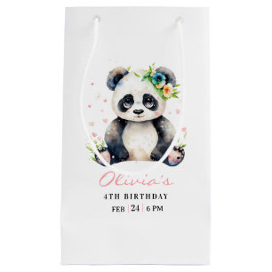 Petit Sac Cadeau Invitation d'anniversaire Panda, Anniversaire de f