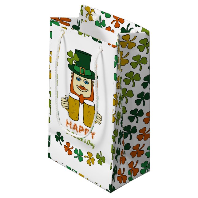 Petit Sac Cadeau Irish Leprechaun, Saint Patrick's Day (Devant Angle)