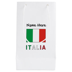 Petit Sac Cadeau Italia e Bandiera Italiana con il Tuo Nome
