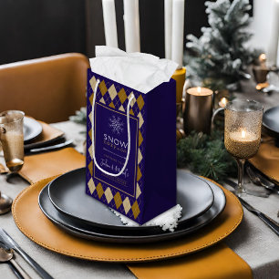 Petit Sac Cadeau Jacquard Neige douillette hiver Mariage Douche