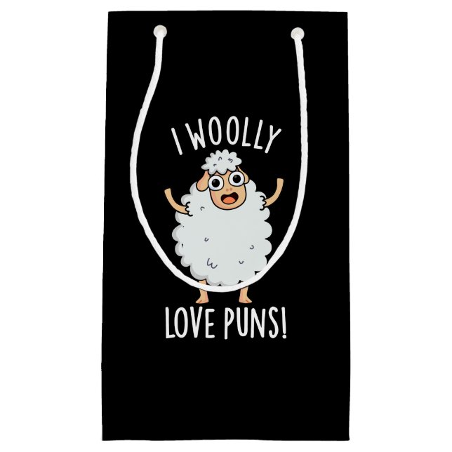 Petit Sac Cadeau J'adore les jeux de mots moutons drôles Pun fond s (Devant)