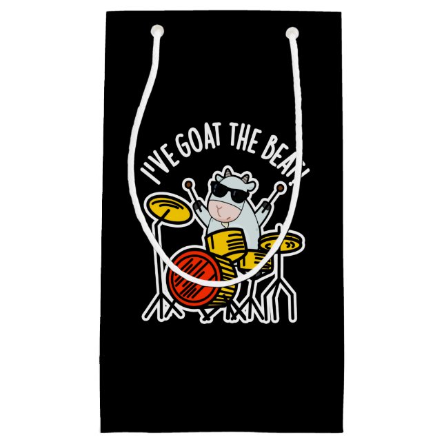 Petit Sac Cadeau J'ai chéri Le Beat Funny Drummer Pun Dark BG (Devant)