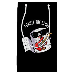 Petit Sac Cadeau J'ai de la gaze bleue, drôle de jeu de mots sur le