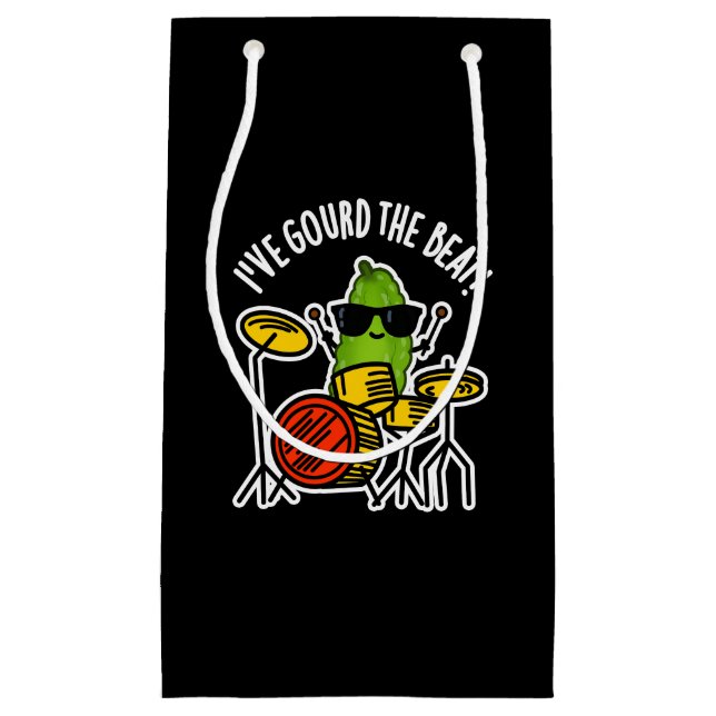 Petit Sac Cadeau J'ai Gourd The Beat Funny Drummer Pun Dark BG (Devant)