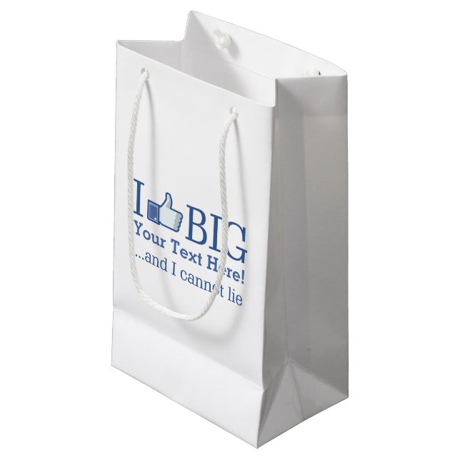 Petit Sac Cadeau J'aime Big Personnalisé avec votre texte facilemen (Devant Angle)