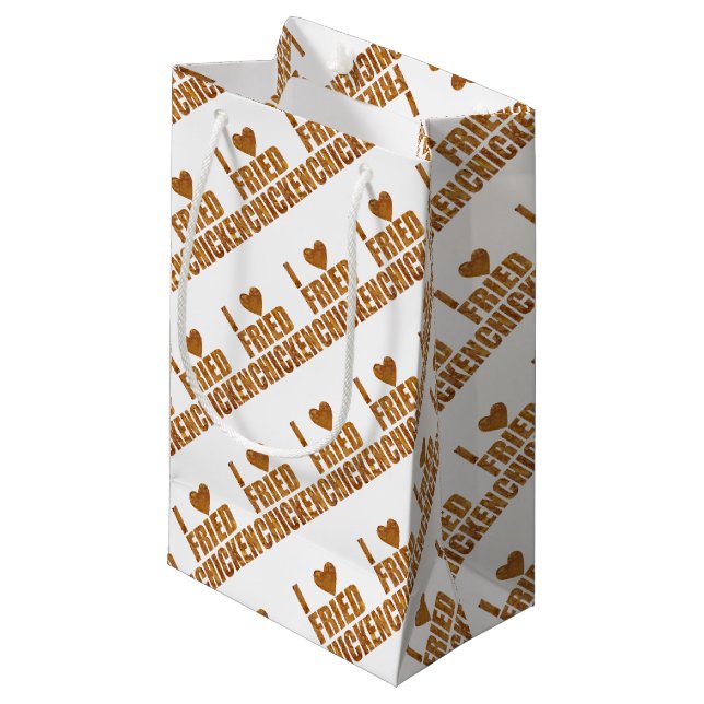 Petit Sac Cadeau J'aime le poulet frit (Devant Angle)