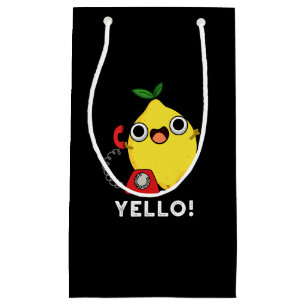 Petit Sac Cadeau Jaune Funny Jaune citron Pun Dark BG