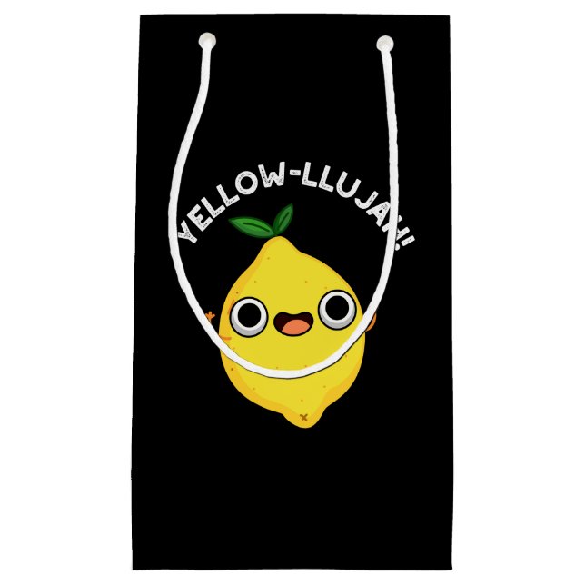 Petit Sac Cadeau Jaune llujah Funny citron pistolet Dark BG (Devant)