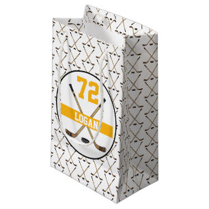 Petit Sac Cadeau Jaune personnalisé d'or de nombre de nom de joueu