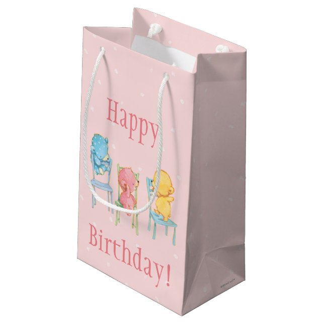 Petit Sac Cadeau Jaune, rose, et bleu concerne des chaises (Dos Angle)