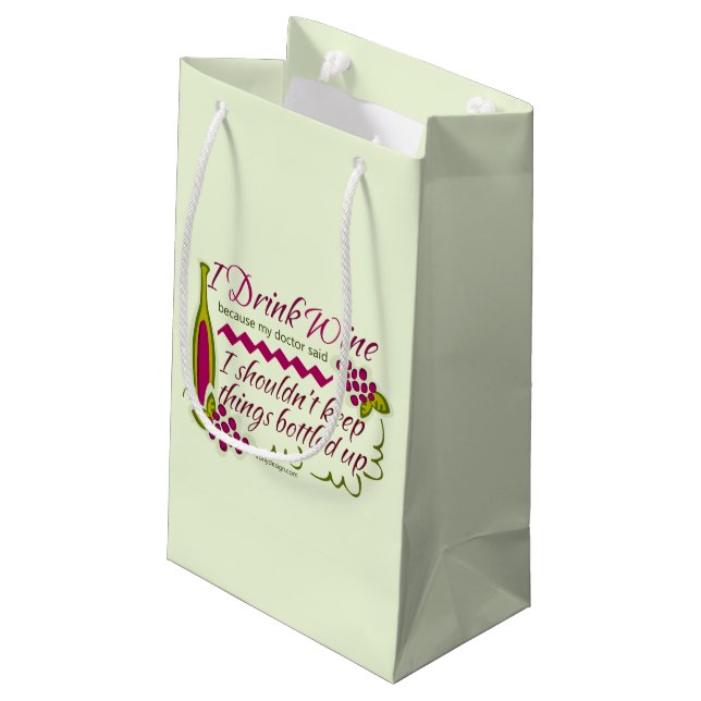 Petit Sac Cadeau Je bois la citation drôle de vin (Dos Angle)
