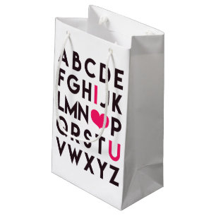 Petit Sac Cadeau JE VOUS AIME - Sacs-Cadeaux Alphabet Romantique