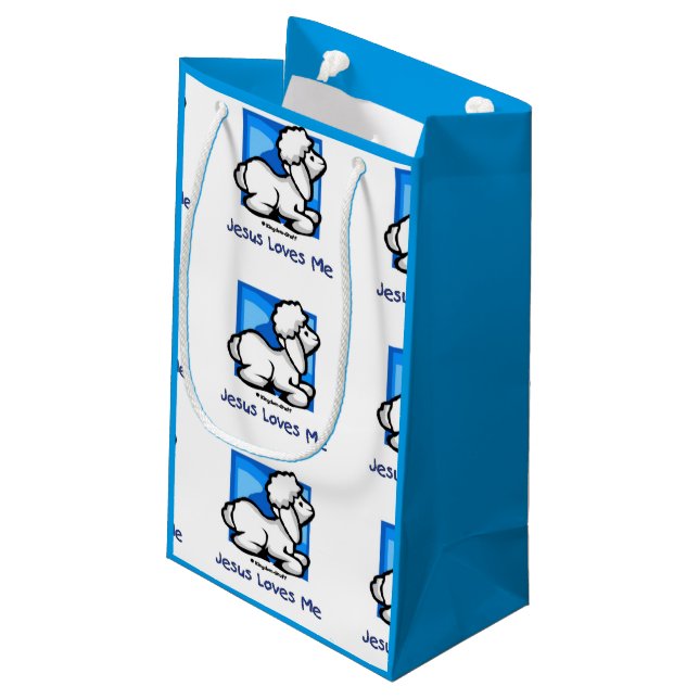 Petit Sac Cadeau Jésus m'aime agneau (Dos Angle)
