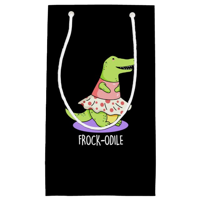 Petit Sac Cadeau Jeu de crocodile drôle de roche jonché Pun de croc (Devant)